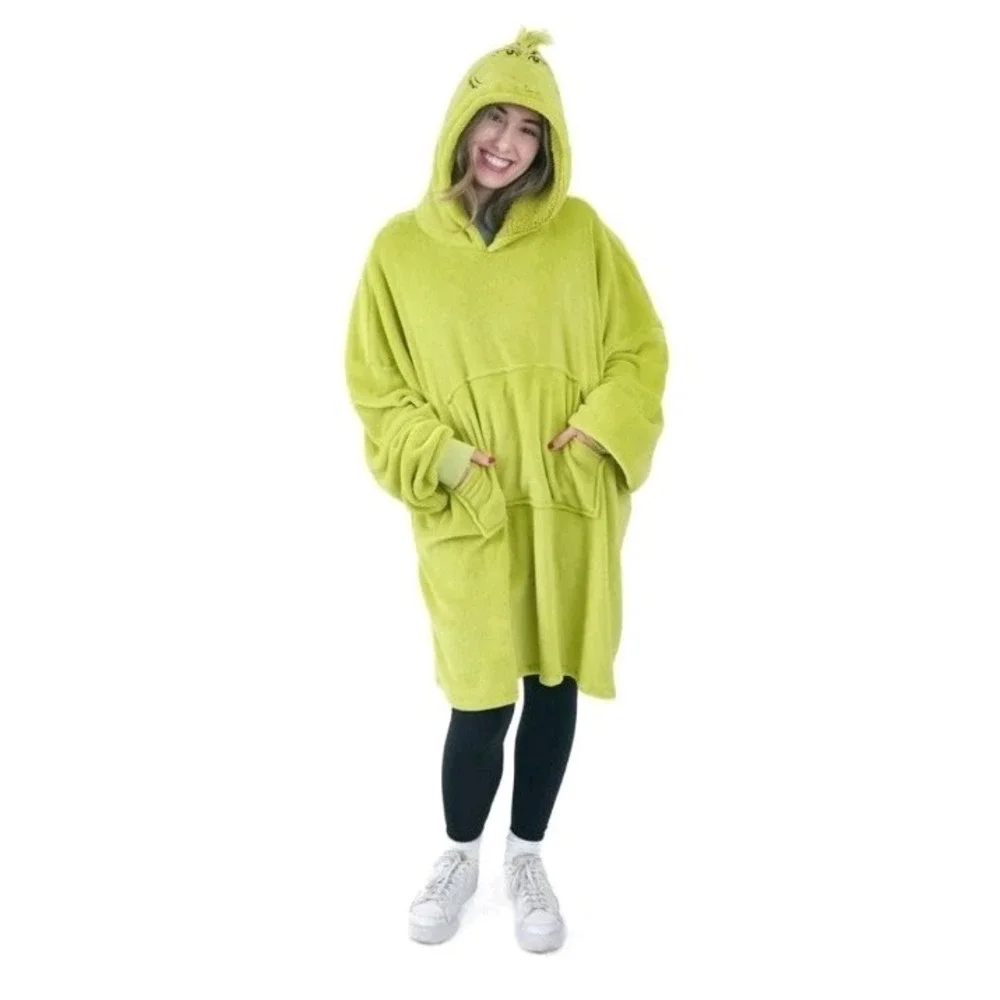 Adult Unisex One Size Fits Most Grinch Ugly Christmas Sweater Poncho